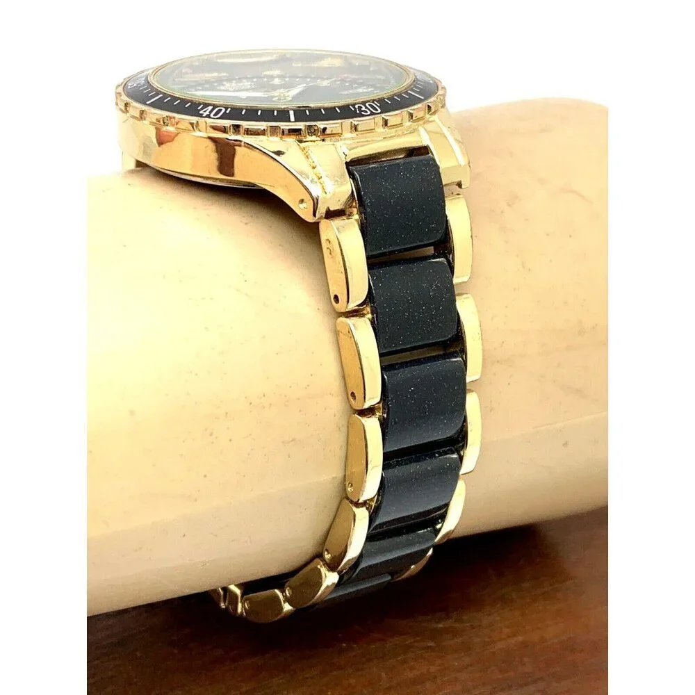 Juicy By Juicy Couture Women's Watch JC/5022 Quartz Black Gold Tone Stee…